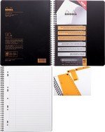 Carnet spirale notebook Rhodiactive A4+ 160pages 90g ligné PP noir