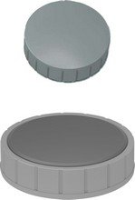 Aimant solide diamètre 24 mm force adhésive 600 g par 10 gris
