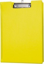 Porte-bloc avec rabat carton filmé  A4 jaune