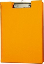 Porte-bloc avec rabat carton filmé A4 orange