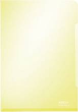 Pochette-coin Leitz Premium A4 PVC 0,15 mm transparent jaune clair par 100