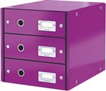 Bloc de classement pliable Click et Store 3 tiroirs violet