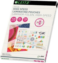 Pochettes plastification Speed A4 brillantes 2x125 mic pour plastifieuse A3 par 100