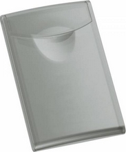 Porte cartes de visite Cognito pour 20 cartes plastique gris translucide