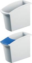 Corbeille papier ergonomique 18 litres rectangulaire avec poignée gris clair
