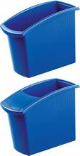 Corbeille papier ergonomique 18 litres rectangulaire avec poignée bleu