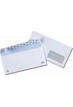 Enveloppes blanches 110x220mm DL 75g fenetre 45x100mm par 500