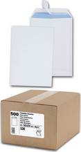 Pochettes C5 162x229mm blanche auto-adhésives papier velin 90g par 500