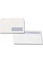Enveloppes blanches 80g DL 110x220mm autocollantes fenêtre 35x100mm position 20/20 par 500