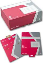 Boîte postales S L250xP175xH80mm carton rouge et gris