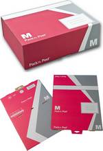 Boîte postales M L330xP240xH103mm carton rouge et gris