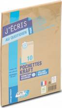 Pochettes C5 162x229mm Kraft brun auto-adhésives avec zone d adressage par 10