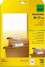 Etiquettes 60 x 21 mm pour dossiers suspendus blanches 156 étiq