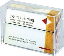 Boîte pour 100 cartes de visite 86x55mm plastique transparent avec couvercle