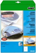 Etiquettes maxi CD/DVD blanc diamètre 117 mm 50 pcs jet d'encre