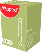 Trombone ondulé rond métal argent 77 mm Maped boite de 100