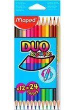 Crayons de couleur triangulaire mine 2,9 mm Color Peps DUO étui en carton de 12