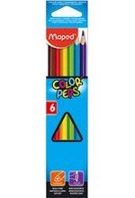 Crayons de couleur triangulaire mine 2,9mm Color Peps étui carton de 6