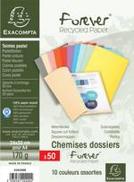 Chemises dossier Standard Forever 170g 24x32cm 100% recyclé Assorties paquet de 50