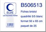 Fiches bristol 50x65cm blanc 190g quadrillées 5/5 par 25