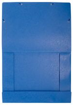 Chemise 3 rabats élastique A3 carte lustrée 600g 100 feuilles bleu