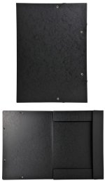 Chemise 3 rabats élastique A3 carte lustrée 600g 100 feuilles noir