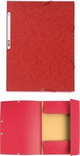 Chemise élastiques 3 rabats A4 carton 400g 250 feuilles rouge