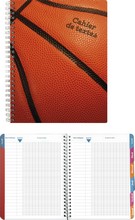 Cahier de textes spirale Sports Basket 17x22cm seyes