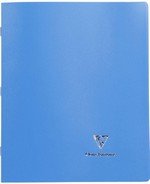 Petit cahier piqûre couverture polypro KOVERBOOK, 17 x 22 cm, 96 pages, séyès, bleu