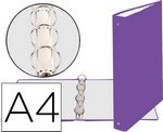 Classeur rembordé polypropylène 4 anneaux dos 40 mm A4 violet