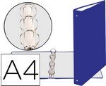 Classeur rembordé polypropylène 4 anneaux dos 40 mm A4 bleu