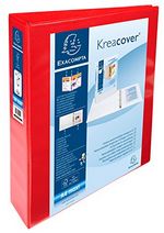 Classeur personnalisable Kreacover 4 anneaux Dos60mm A4 Maxi rouge