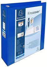 Classeur personnalisable Kreacover 4 anneaux Dos86mm A4 Maxi bleu