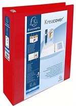 Classeur personnalisable Kreacover 4 anneaux Dos86mm A4 Maxi rouge