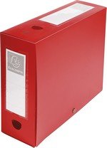 Boîte archives à pression A4 L240xH320 dos 100mm polypropylene 7/10e rouge