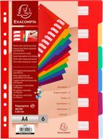 Intercalaires en plastique opaque semi rigide 6 positions neutre A4 