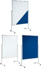 Tableau d information mobile Maulpro L120xH150cm 2 faces feutre bleu et blanc laqué