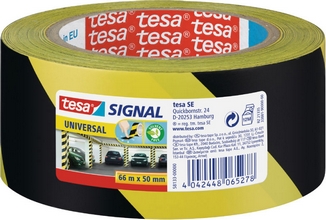 Ruban adhésif universel PVC marquage signalisation jaune-noir 55mmx66m
