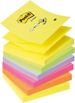 Recharges Z-notes 100 feuilles 76 x 76 mm Néon 6 Couleurs