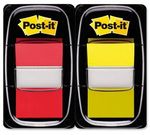 Marque-page standard Post-it 25,4x43,2 mm Lot de 2x50 rouge-jaune