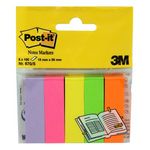 Marques-pages Post-it papier 15x50mm 5 blocs de 50 feuilles néon