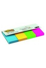 Marques-pages Post-it® papier 20x38mm 4 blocs de 50 feuilles néon