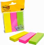 Marques-pages Post-it papier 25x76mm 3 blocs de 100 feuilles néon