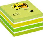 Cube Post-it 450 feuilles 76 x 76 mm assorties vert pastel
