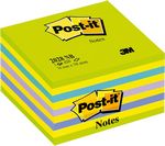 Cube Post-it 450 feuilles 76 x 76 mm assorties vert néon