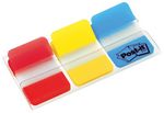 Marque-pages Post-it Rigide 25x38mm 3 bloc de 22 rouge,jaune et bleu