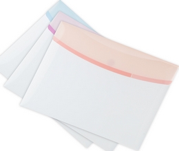 Pochette pour document Color Dream A4 blanc semi-opaque rabat couleurs assortie