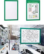 Cadre d affichage adhésif avec encadrement magnétique Durafame A4 vert par 10