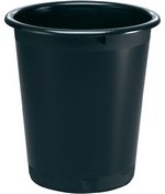 Corbeille papier ronde Basic plastique noir 13 litres