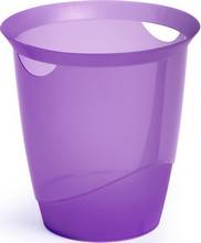 Corbeille papier ronde Trend plastique lilas translucide 16 litres